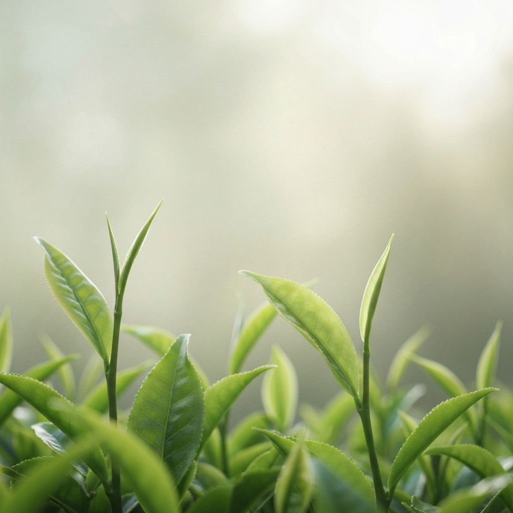 Matcha tea leaves background