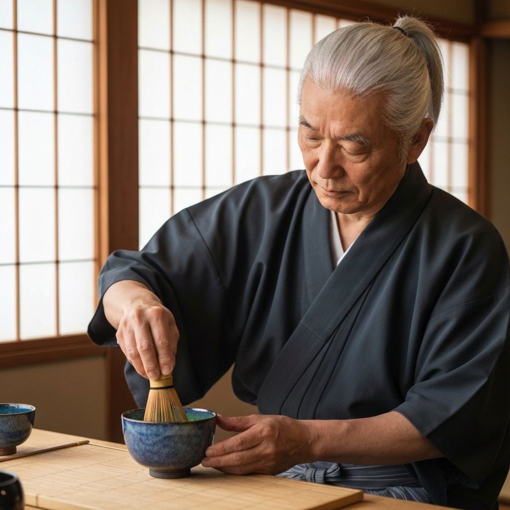 Traditional matcha preparation